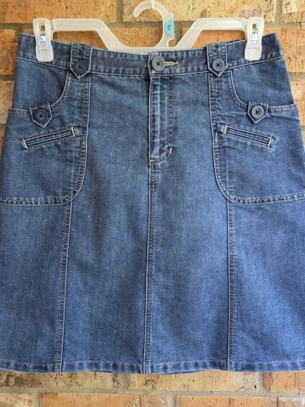 Cherokee Womens Denim Jean Skirt Below Knee Blue Size 10